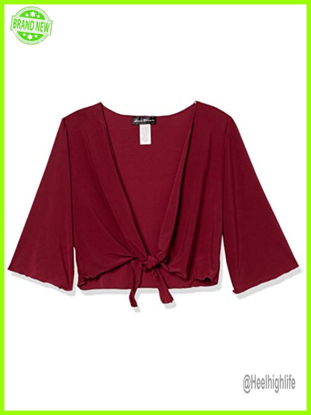 Women's Tie Front Elbow Sleeve Cardigan Shrug Soft Knit